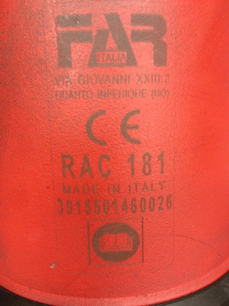 Plaqueta de identificação RAC 181 (FAR), unidade real