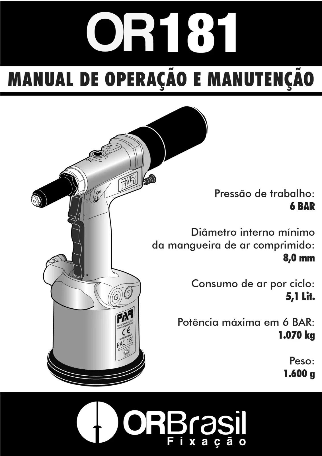 OR-181, capa ilustrada do manual Or Brasil (PT-BR)